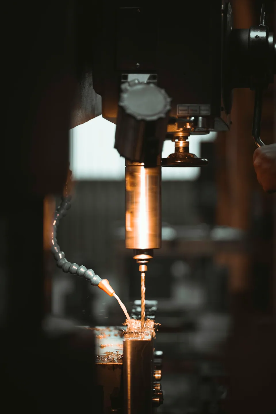 A metalworking machine during production